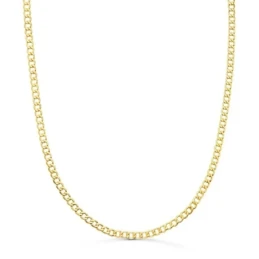 Cadena Oro 18k barbada 50 cm. hueca ancho eslabón 2.5 mm.