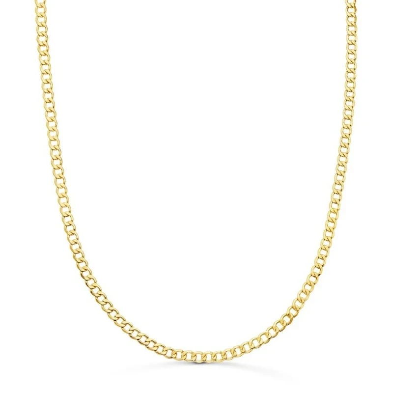 Cadena Oro 18k barbada 50 cm. hueca ancho eslabón 2.5 mm.
