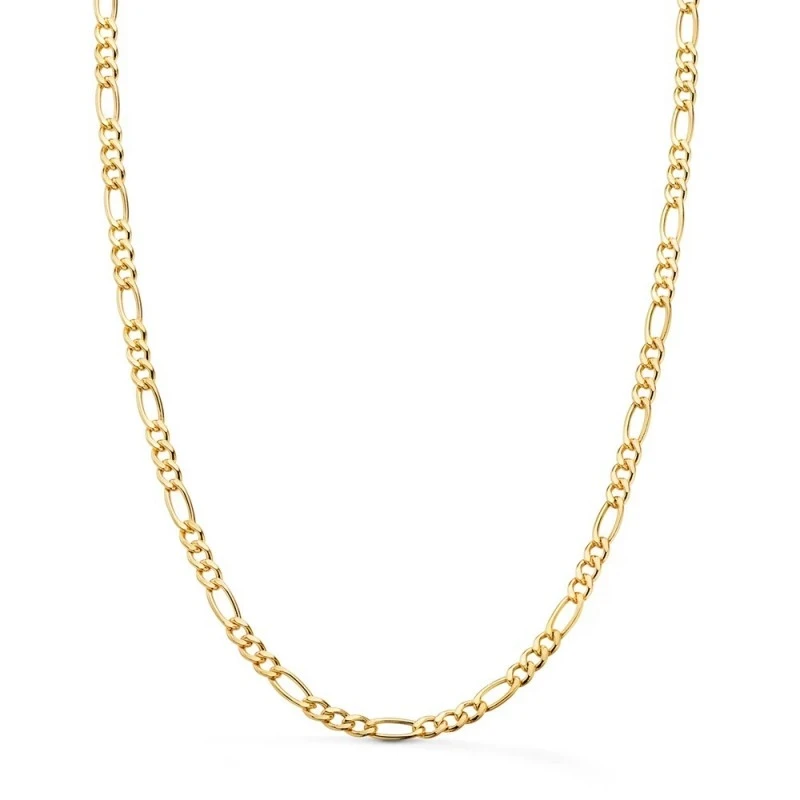 Cadena Oro 18k alternada 60 cm. hueca eslabón 3x1 ancho 4 mm.