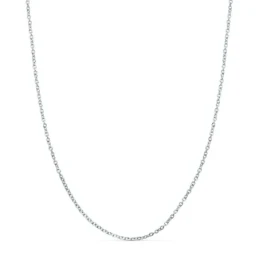 Cadena Oro Blanco 18k forzada 50 cm. maciza ancho eslabón 1 mm.