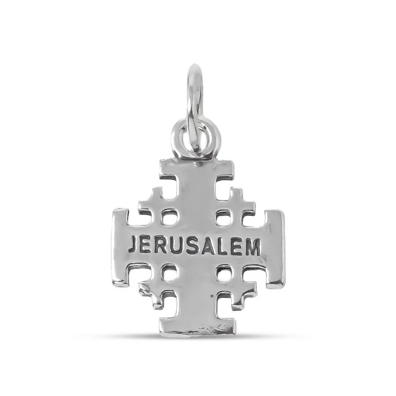Cruz Jerusalén Colgante Plata Ley 925m maciza 18 mm. trasera detalle