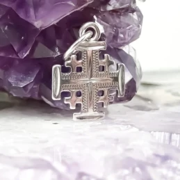 Cruz Jerusalén Colgante Plata Ley 925m maciza 18 mm. trasera detalle