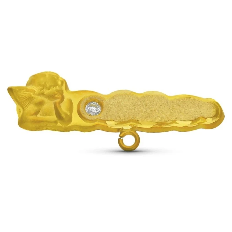 Alfiler Oro 18k bebé 27 mm. detalle Ángel circonita forma nube
