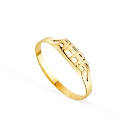 Sello Oro 18k bebé letras calada cabeza tamaño 8 x 2 mm.