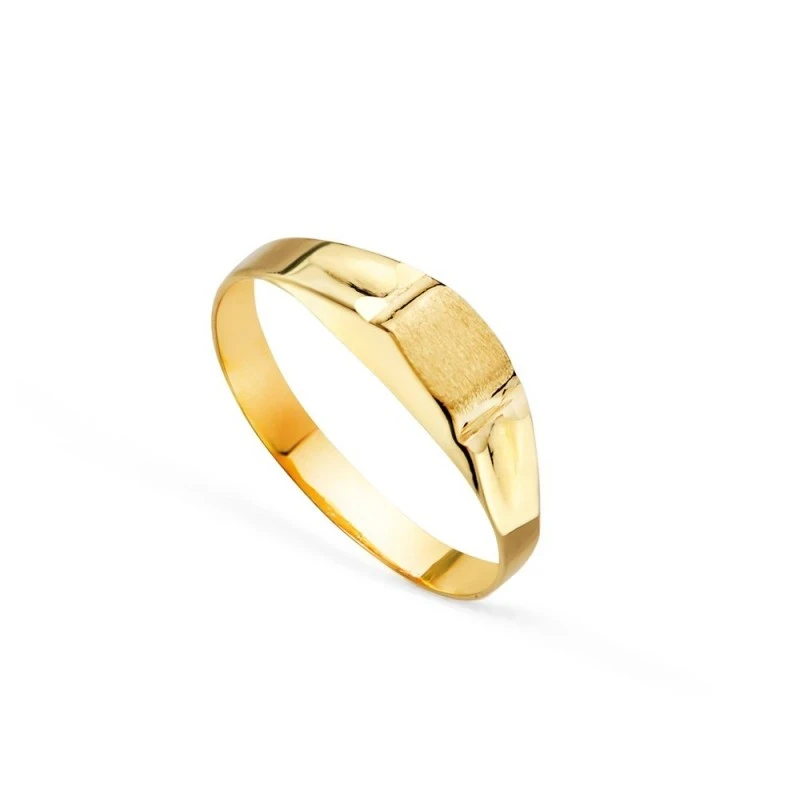 Sello Oro 18k bebé hueco cabeza rectangular 5 x 4 mm.