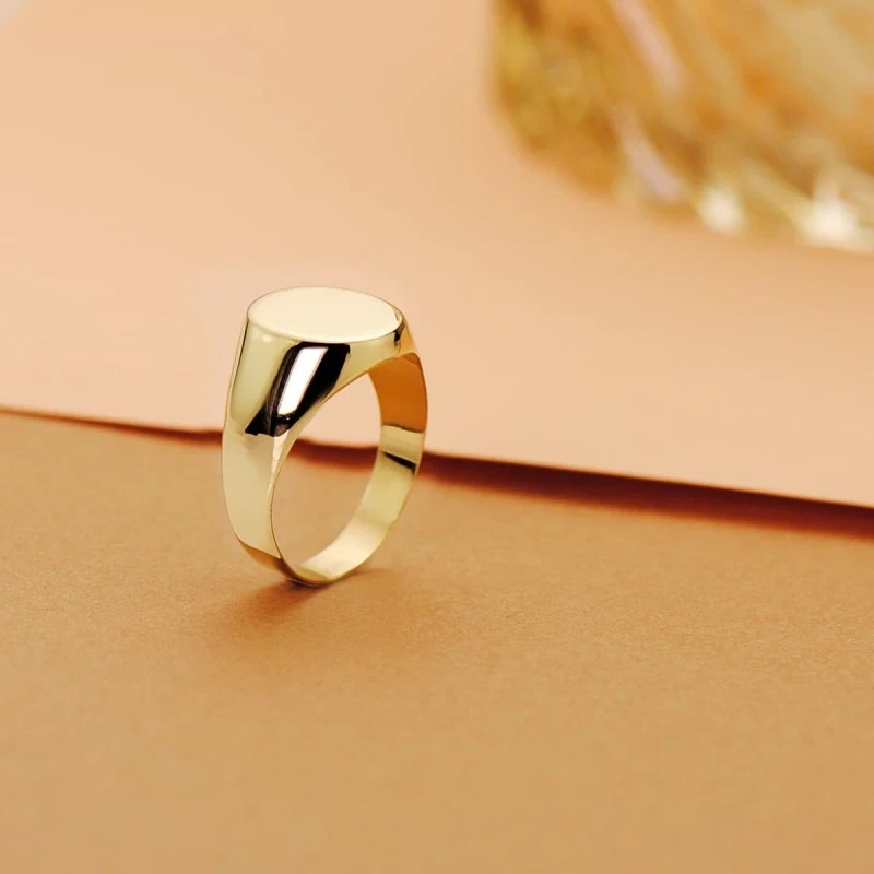 Sello Oro 18k Primera Comunión niño liso cabeza ovalada