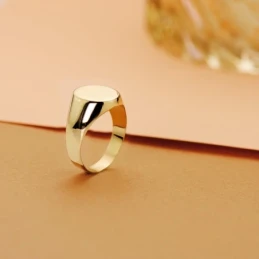 Sello Oro 18k Primera Comunión niño liso cabeza ovalada. Grabación in