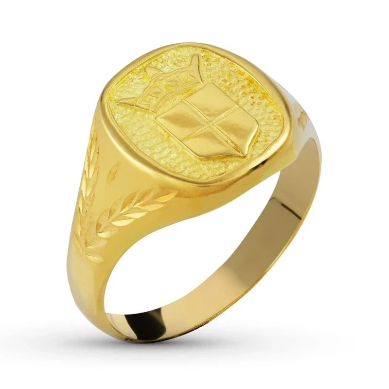 Sello Oro 18k Primera Comunión macizo niño motivo heráldico
