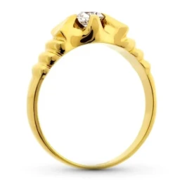 Solitario Oro 18k Primera Comunión macizo circonita centro 4.5 mm. an