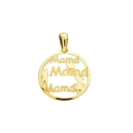 Colgante Oro 9k MAMÁ 20 mm. calado figura niño niña