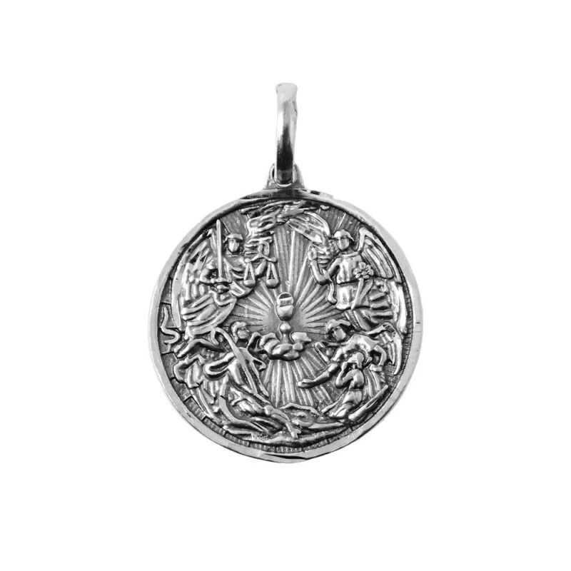Arcángeles San Rafael Gabriel Miguel Ángel de la Guarda Medalla Plata