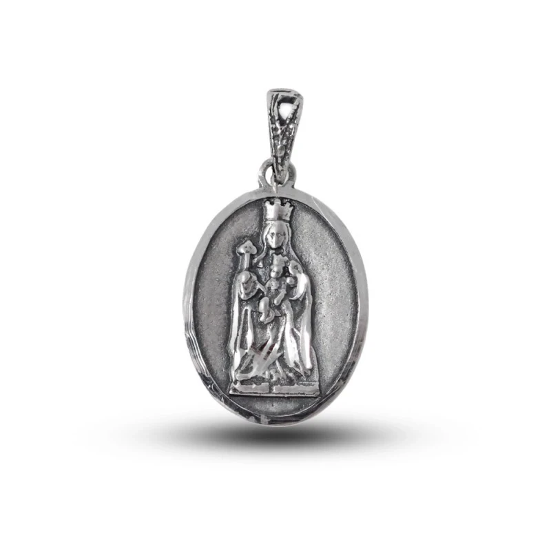Virgen de la Victoria Medalla Plata Ley 925m maciza 20 mm. bisel tall