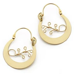Pendientes oro 9k criollas canaria 24mm. [AA0687]
