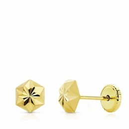 Pendientes oro 18k estrella tallados 5mm. [AA1935]