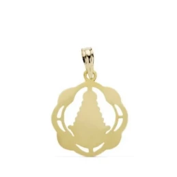 Medalla oro 18k Virgen Rocío pandereta 20mm. calada [AA7421]