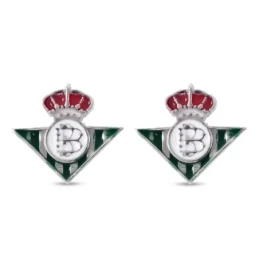 Real Betis Balompié Pendientes Plata Ley 925m macizos rodiados 11 mm.