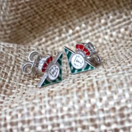 Real Betis Balompié Pendientes Plata Ley 925m macizos rodiados 11 mm.