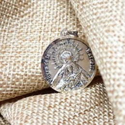 Virgen de la Estrella de Málaga Medalla Plata Ley 925m maciza 22 mm.