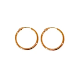 Pendientes Aro 16 mm. Plata Ley 925m chapados oro lisos