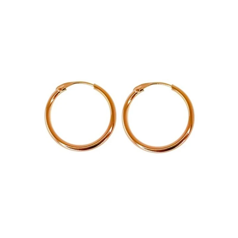 Pendientes Aro 16 mm. Plata Ley 925m chapados oro lisos