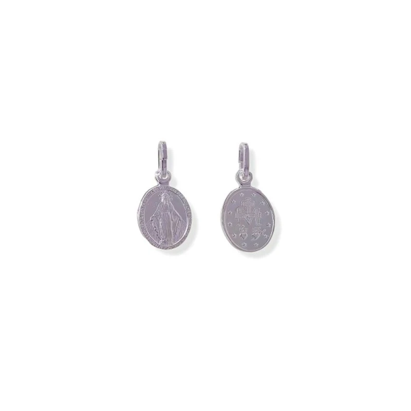 Virgen Milagrosa Medalla Plata Ley 925m unisex 10 mm. doble cara