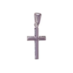 Cruz Colgante Plata Ley 925m unisex 21 mm. lisa redondeada