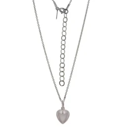 Collar Plata Ley 925m mujer 41 cm. forzada colgante corazón 10 mm.