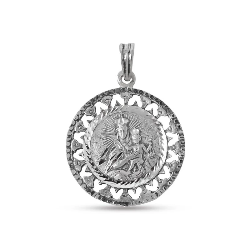 Escapulario Corazón de Jesús Virgen del Carmen Medalla Plata Ley 925m