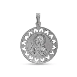 Escapulario Corazón de Jesús Virgen del Carmen Medalla Plata Ley 925m