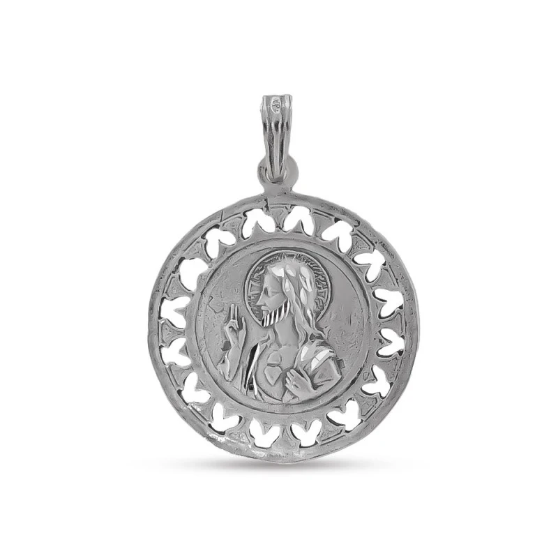 Escapulario Corazón de Jesús Virgen del Carmen Medalla Plata Ley 925m