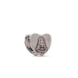 Charm Abalorio Corazón Virgen del Rocío Plata Ley 925m icono 10 mm. s