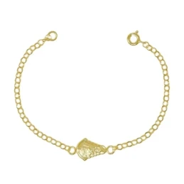 Virgen del Rocío Pulsera Plata Ley 925m chapada oro cadena rolo 18 cm