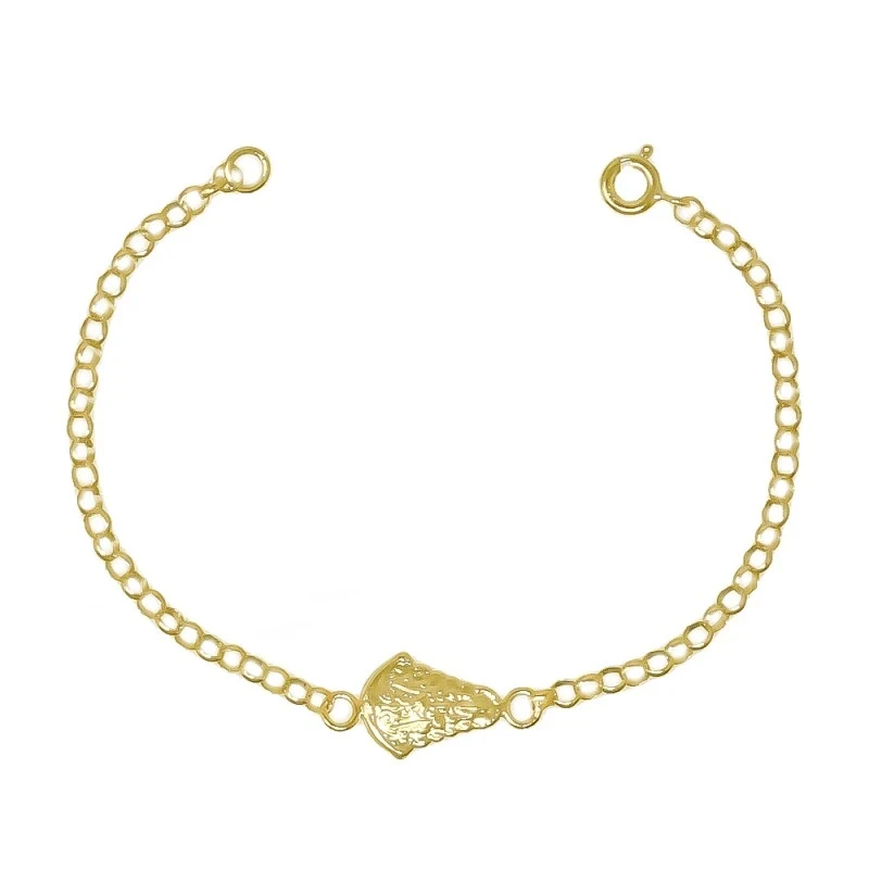 Virgen del Rocío Pulsera Plata Ley 925m chapada oro cadena rolo 18 cm