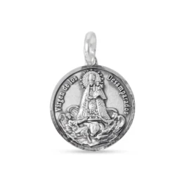 Virgen de los Desamparados Medalla Plata Ley 925m maciza 18 mm. bisel