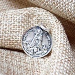 Virgen de los Desamparados Medalla Plata Ley 925m maciza 18 mm. bisel