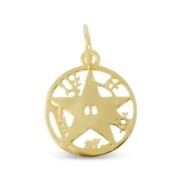 Tetragramatón Amuleto Colgante Plata Ley 925m chapado oro 15 mm. cala