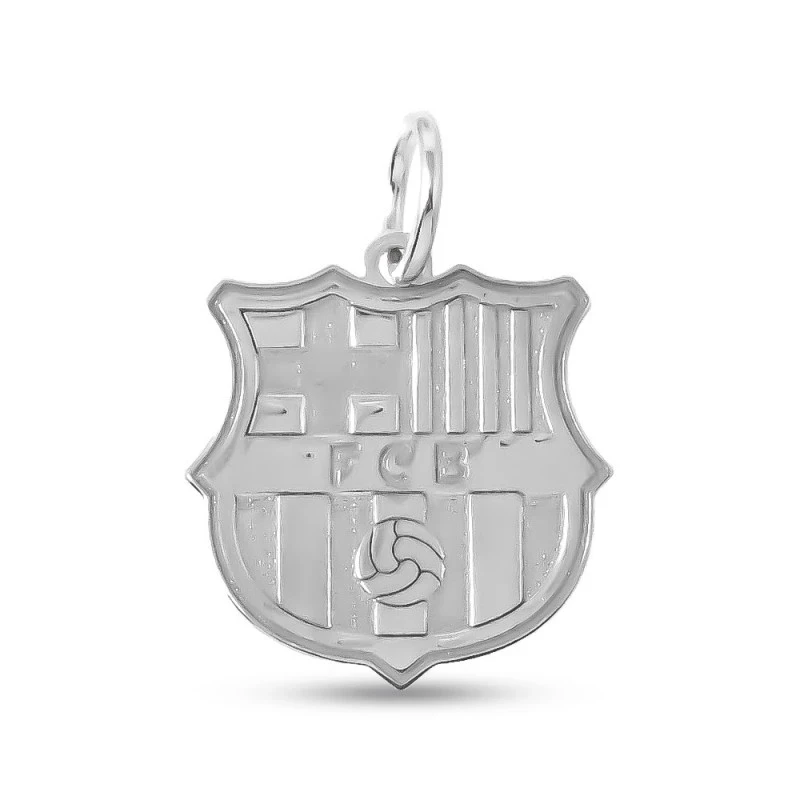Fútbol Club Barcelona Colgante Plata Ley 925m escudo macizo 18 mm. re