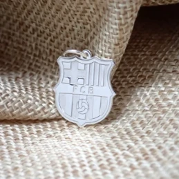 Fútbol Club Barcelona Colgante Plata Ley 925m escudo macizo 18 mm. re