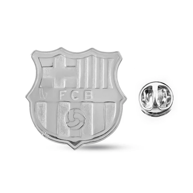Fútbol Club Barcelona Pin Plata Ley 925m escudo macizo 18 mm. relieve