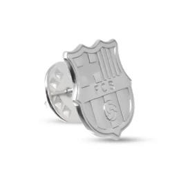 Fútbol Club Barcelona Pin Plata Ley 925m escudo macizo 18 mm. relieve