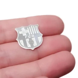 Fútbol Club Barcelona Pin Plata Ley 925m escudo macizo 18 mm. relieve