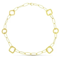 Gargantilla Oro 18k mujer 45 cm. eslabones ovalados combinados formas
