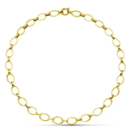 Gargantilla Oro 18k mujer 42 cm. eslabones ovalados 8 mm.