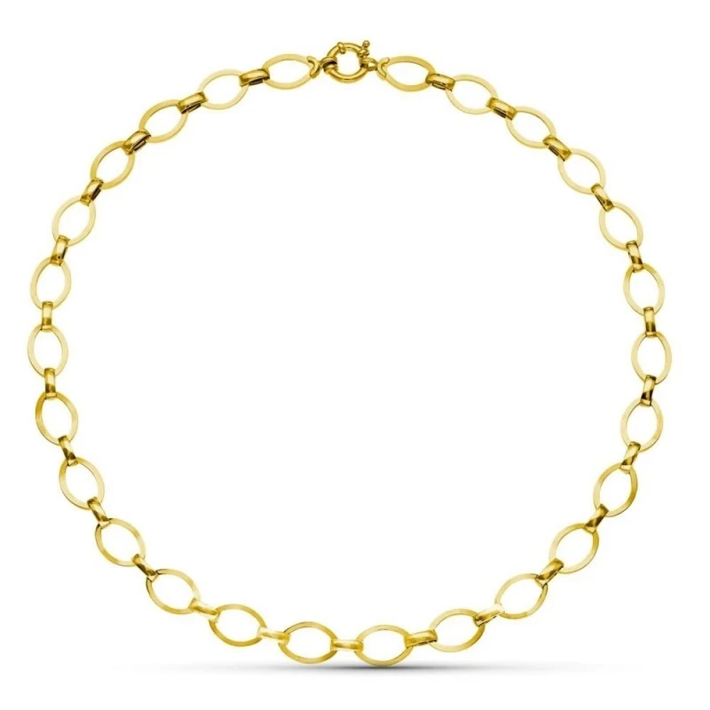 Gargantilla Oro 18k mujer 42 cm. eslabones ovalados 8 mm.