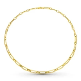 Gargantilla Oro 18k mujer eslabones alargados combinados