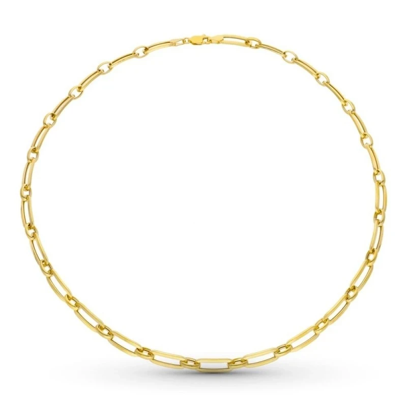 Gargantilla Oro 18k mujer eslabones alargados combinados