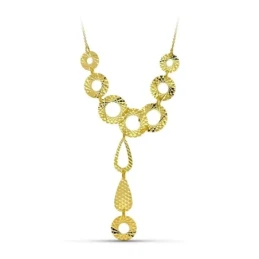 Gargantilla Oro 18k mujer círculos calados tallados combinados formas