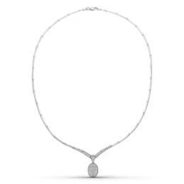 Gargantilla Oro Blanco 18k mujer eslabones rectos lisos combinados co