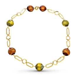 Gargantilla Oro 18k mujer 50 cm. bolas murano 19 mm.