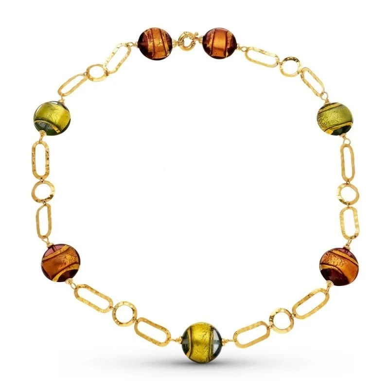 Gargantilla Oro 18k mujer 50 cm. bolas murano 19 mm.